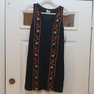 Old Navy Black and Orange Mini Sheath Dress